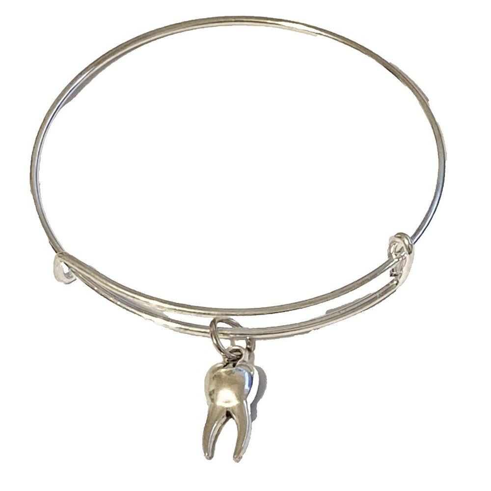 Tooth Charm Bracelet Silver Plated Dentist Dental Hygienist Graduation Gift